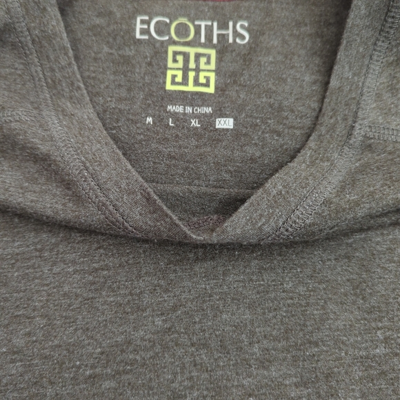 Ecoths Brown Men's XXL Shirt Long Sleeve Tee Soft Organic Cotton Blend V… - Picture 7 of 8